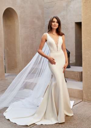 Christine Dando - JASMINE TULLE CAPE WITH HEAVY BEADING