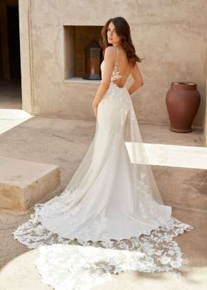 Christine Dando - SWEET VIOLET TULLE TRAIN WITH FLOWER MOTIF DETAIL